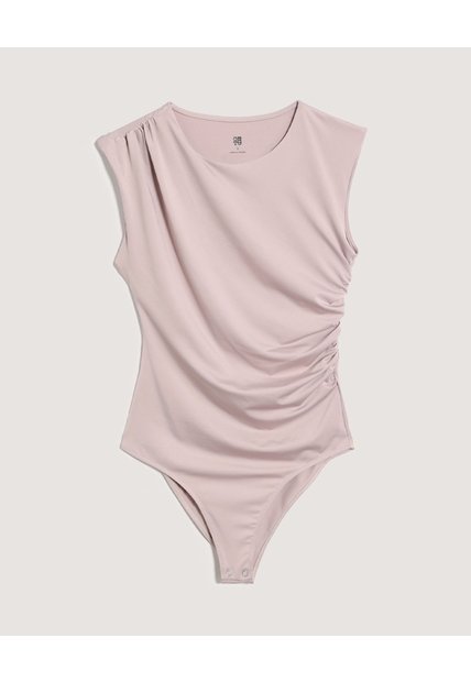Body Drapeado Sin Mangas  Para Mujer Café Ostu