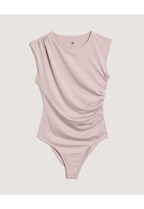 Body Drapeado Sin Mangas Para Mujer Café Ostu