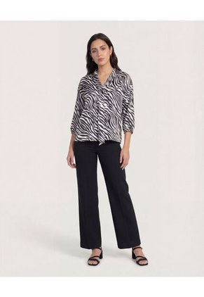 Blusa  Para Mujer Manga Larga Color Negro Marca Ostu #40121273