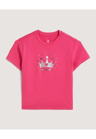 Camiseta Infantil Niña Manga Corta Cuello Redondo Color Fucsia Marca Ostu #90090345 Ostu