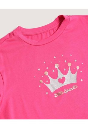 Camiseta Infantil Niña Manga Corta Cuello Redondo Color Fucsia Marca Ostu #90090345