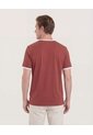 Camiseta Manga Corta Con Contrastes  Para Hombre Café Ostu de Ostu