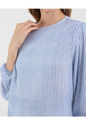 Blusa Para Mujer Manga 3/4 Color Azul Marca Ostu #40121209