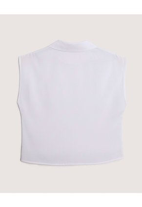 Camisa Manga Sisa Con Recogido Para Mujer Blanco Ostu