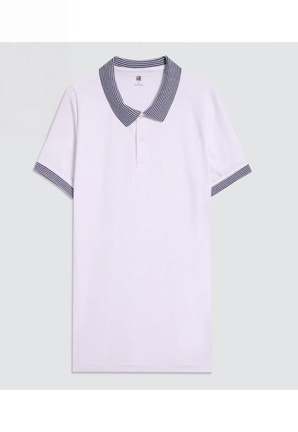 Polo Para Hombre Cuello Tejido Sin Bolsillo Color Blanco Marca Ostu #60110751