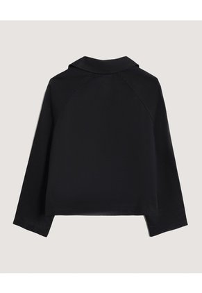 Chaqueta Trench Corta Doble Botón  Para Mujer Negro Ostu