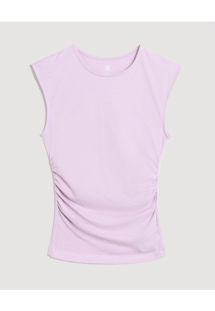 Camiseta Manga Sisa  Para Mujer Lila Ostu