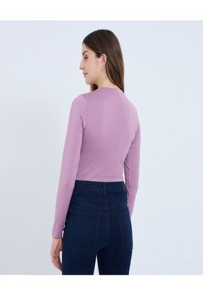 Camiseta Para Mujer Manga Larga Cuello Redondo Color Lila Marca Ostu #40092379