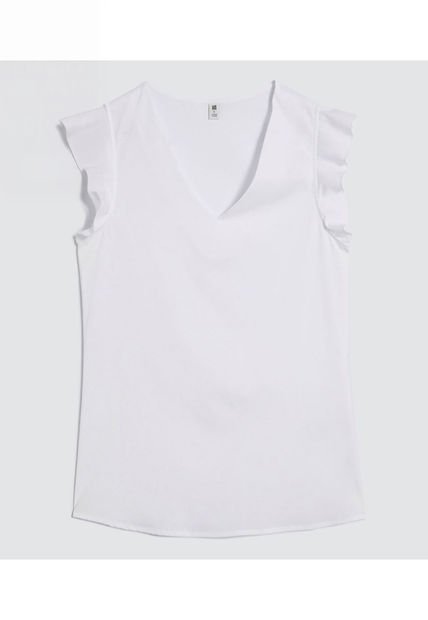 Blusa Para Mujer Manga Corta Color Blanco Marca Ostu #40121101