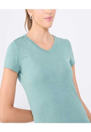 Camiseta Para Mujer Manga Corta Cuello V Color Verde  Marca Ostu #40092389