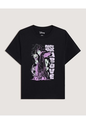 Camiseta Manga Corta Villana Disney  Para Mujer Negro Ostu Ostu