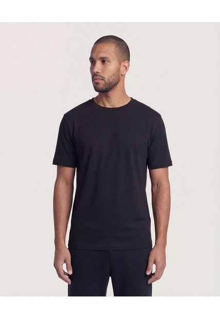 Camiseta Regular Fit Texturizada  Para Hombre Negro Ostu