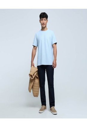 Camiseta Para Hombre Manga Corta Color Azul Claro Marca Ostu #60091342