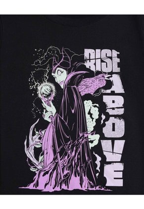 Camiseta Manga Corta Villana Disney  Para Mujer Negro Ostu