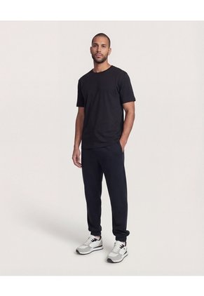 Camiseta Regular Fit Texturizada Para Hombre Negro Ostu