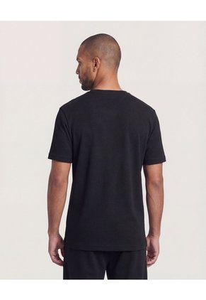 Camiseta Regular Fit Texturizada Para Hombre Negro Ostu