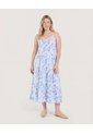 Vestido Largo  Para Mujer Azul Ostu de Ostu