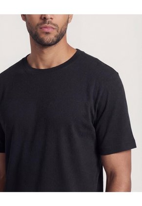 Camiseta Regular Fit Texturizada Para Hombre Negro Ostu