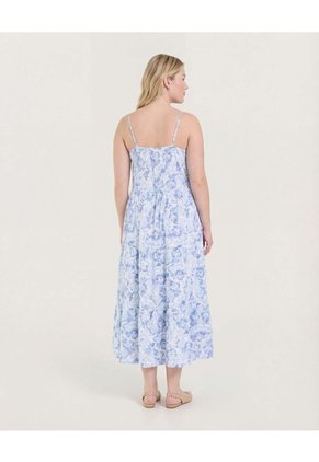 Vestido Largo  Para Mujer Azul Ostu