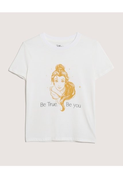 Camiseta Estampado Princesa  Para Mujer Crema Ostu
