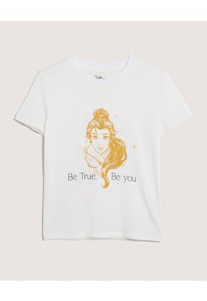 Camiseta Estampado Princesa Para Mujer Crema Ostu