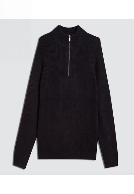 Saco Para Hombre Cuello Alto O Cuello Tortuga Color Negro Marca Ostu #60330045