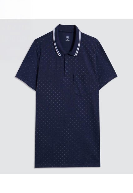 Polo Para Hombre Cuello Tejido Con Bolsillo Color Azul  Marca Ostu #60110744