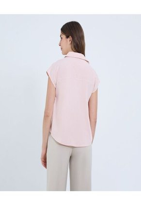 Camisa Para Mujer Manga Corta Color Rosa Marca Ostu #40010290