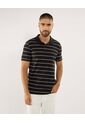 Polo Para Hombre Cuello Tejido Con Bolsillo Color Negro Marca Ostu #60110799 de Ostu
