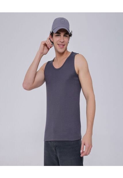 Camiseta Para Hombre Manga Sisa Color Gris Oscuro Marca Ostu #60091392