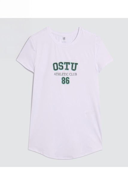 Camiseta Para Mujer Manga Corta Cuello Redondo Color Blanco Marca Ostu #40092392