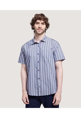 Camisa Para Hombre Manga Corta Con Bolsillo Color Rosado  Marca Ostu #60010651 Ostu