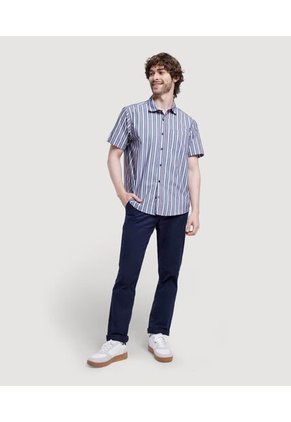 Camisa Para Hombre Manga Corta Con Bolsillo Color Rosado  Marca Ostu #60010651