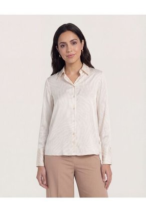 Camisa  Para Mujer Manga Larga Color Beige Marca Ostu #40010345