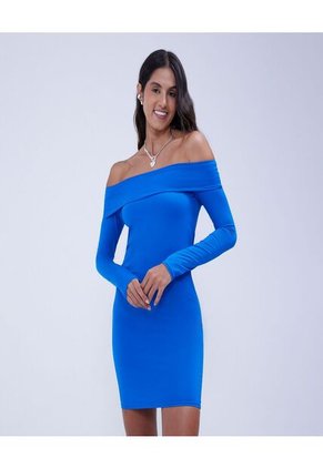 Vestido Para Mujer Manga Larga Color Azul  Marca Ostu #40170275