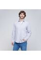Camisa Para Hombre Manga Larga Con Bolsillo Color Gris  Marca Ostu #60010669 de Ostu