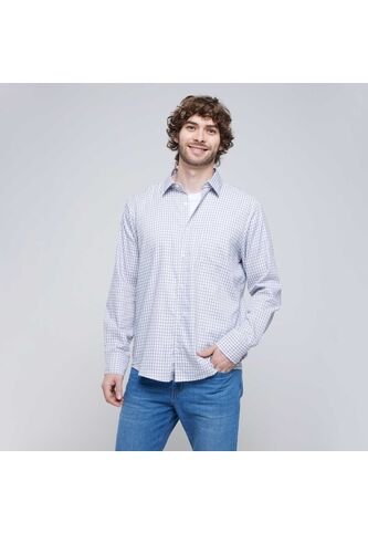 Camisa Para Hombre Manga Larga Con Bolsillo Color Gris  Marca Ostu #60010669 Ostu