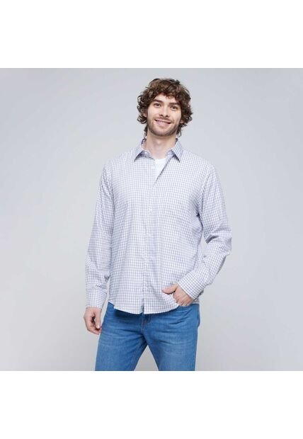 Camisa Para Hombre Manga Larga Con Bolsillo Color Gris  Marca Ostu #60010669