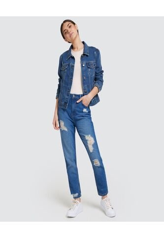 Jean Para Mujer Mom Color Azul  Marca Ostu #40160255 Ostu