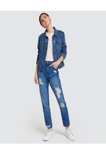 Jean Para Mujer Mom Color Azul  Marca Ostu #40160255