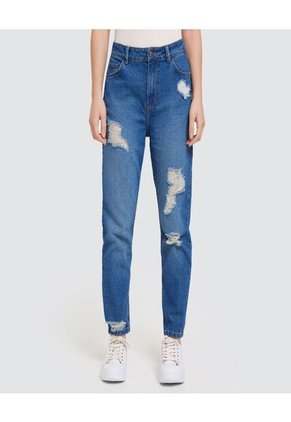 Jean Para Mujer Mom Color Azul  Marca Ostu #40160255