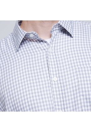 Camisa Para Hombre Manga Larga Con Bolsillo Color Gris  Marca Ostu #60010669