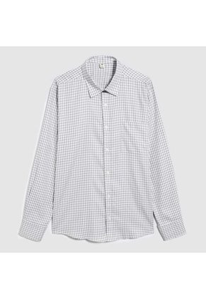 Camisa Para Hombre Manga Larga Con Bolsillo Color Gris  Marca Ostu #60010669