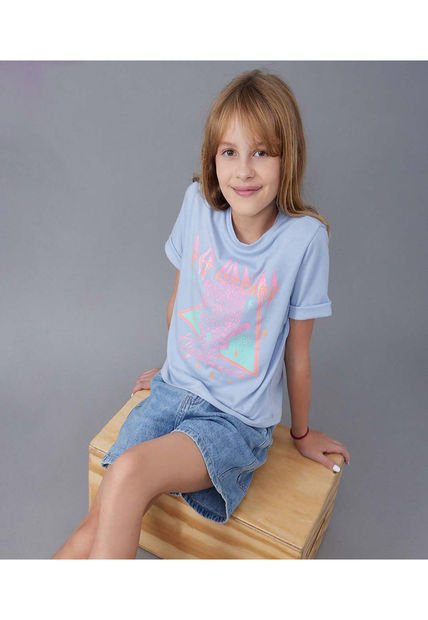 Camiseta Para Niña Manga Corta Color Gris  Marca Ostu #90090271