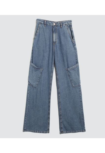 Jean Para Mujer Wide-Leg Color Azul  Marca Ostu #40160460