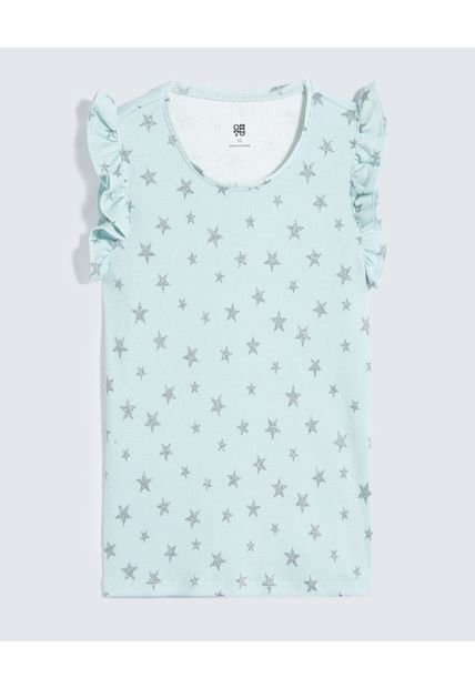 Camiseta Infantil Niña Manga Sisa Cuello Redondo Color Verde Marca Ostu #90090303