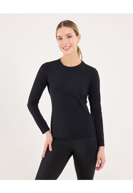 Camiseta Para Mujer Manga Larga Cuello Redondo Color Negro Marca Ostu #40092665