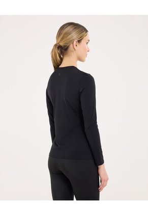 Camiseta Para Mujer Manga Larga Cuello Redondo Color Negro Marca Ostu #40092665