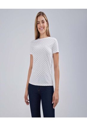 Camiseta Para Mujer Manga Corta Color Blanco Marca Ostu #40092113