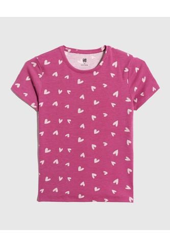 Camiseta Infantil Niña Manga Corta Cuello Redondo Color Morado Marca Ostu #90090298 Ostu